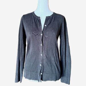 Ann Taylor LOFT Black Cardigan Women’s Size SP Plastic Rhinestone Button Sweater